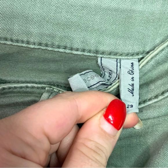 BCBGMaxazria Women's Sz 29 Green Distressed Skinny 'Billie' Jeans Cotton - Picture 5 of 9